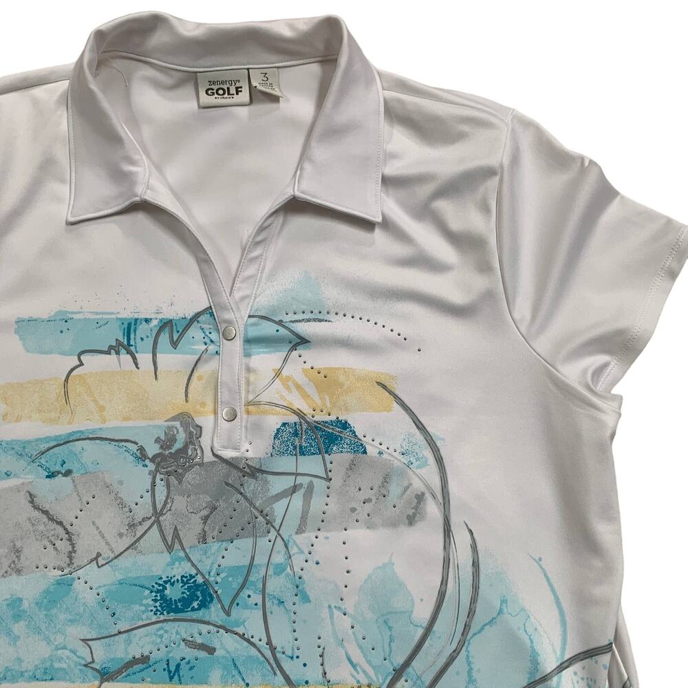 Ladies Chico’s Zenergy Golf Polo Top Size 14/16